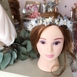 Kさま　おまとめ　ネックレス「ガラスの花かんむり　オペイクブルー×ホワイト」 Kさま おまとめ ネックレス「ガラスの花かんむり オペイクブルー