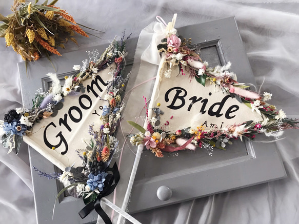 フラッグ(bride&groom)2本セット 5枚目の画像