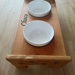 【受注製作】木製ペット用食事台 Wタイプ 2枚目の画像