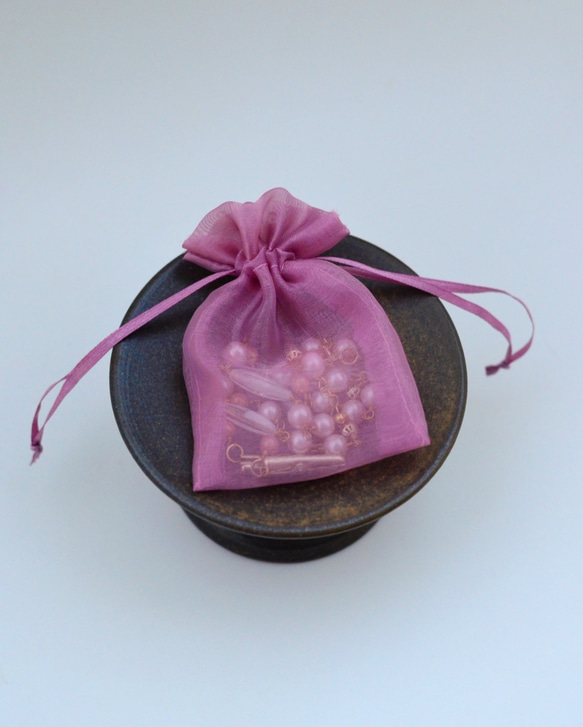 【受注生産】真珠のナプキンクリップ・珊瑚色 7枚目の画像