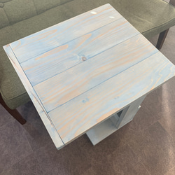 西海岸スタイルシャビーソファーサイドテーブル  ブルー 3枚目の画像