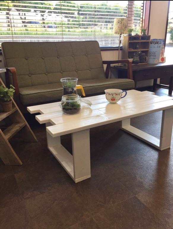 California style Cafe table カフェテーブル　ホワイト 1枚目の画像