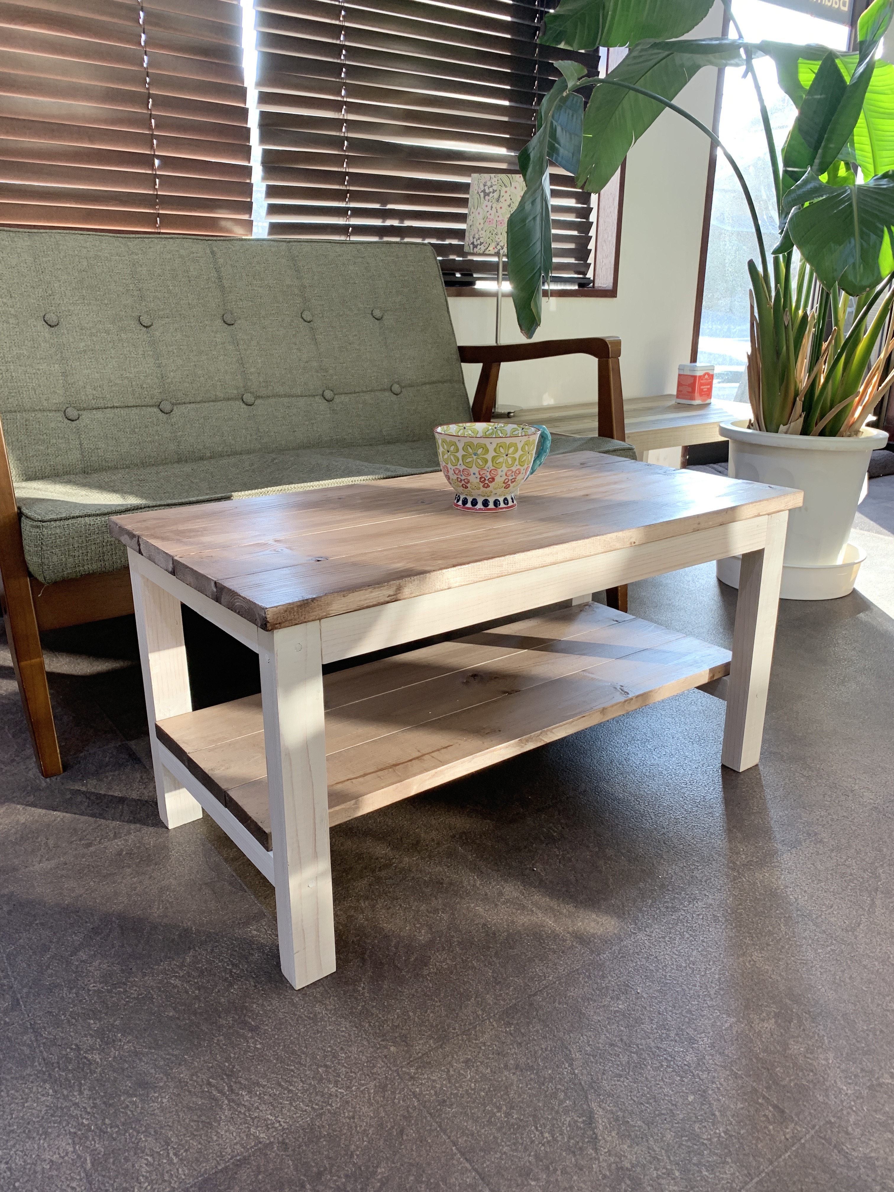 California style Cafe table カフェテーブル　ウォールナット×ホワイト