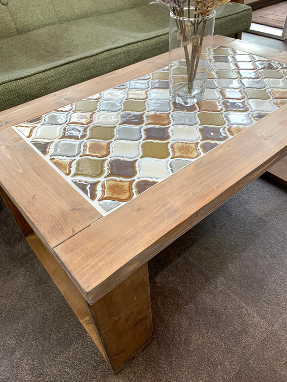 《感謝セール》レトロなかわいさが魅力のランタンタイル　カフェテーブル　ブラウン系 家具 テーブル・机 ローテーブル・リビングテーブル X2640057470(20298円)