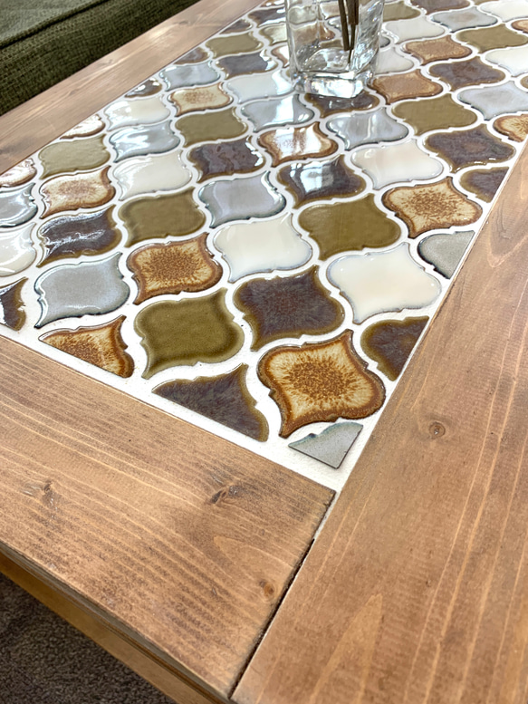 《感謝セール》レトロなかわいさが魅力のランタンタイル　カフェテーブル　ブラウン系 家具 テーブル・机 ローテーブル・リビングテーブル X2640057470(20298円)