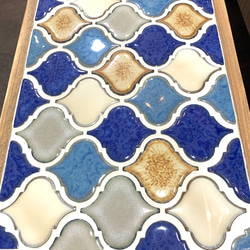 レトロなかわいさが魅力のランタンタイル　サイドテーブル　ブルー系 7枚目の画像