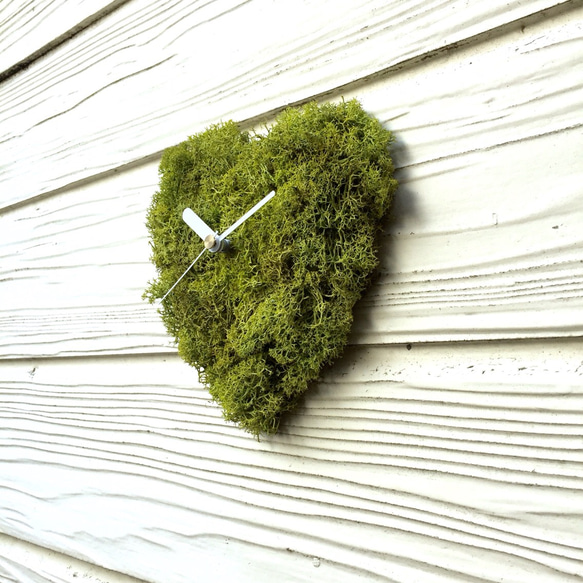 lceland moss heart wall clock 1枚目の画像