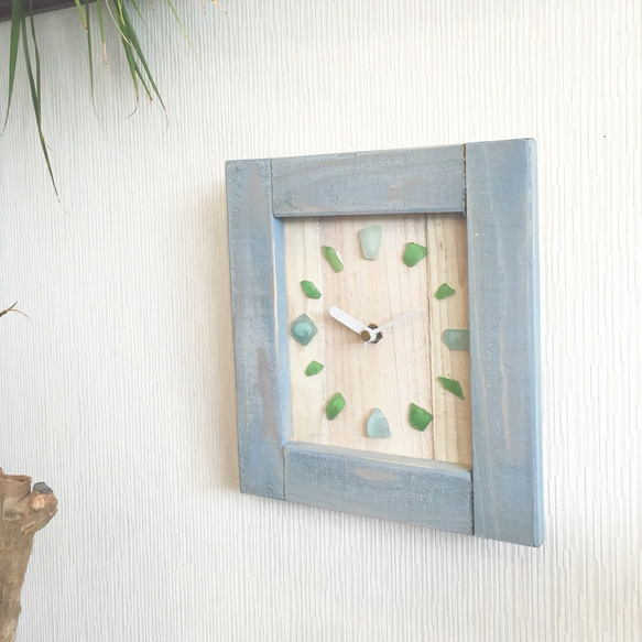 California style Beach glass wall clock 2枚目の画像
