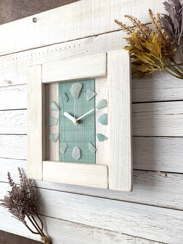 California style Beach glass wall clock 021 2枚目の画像