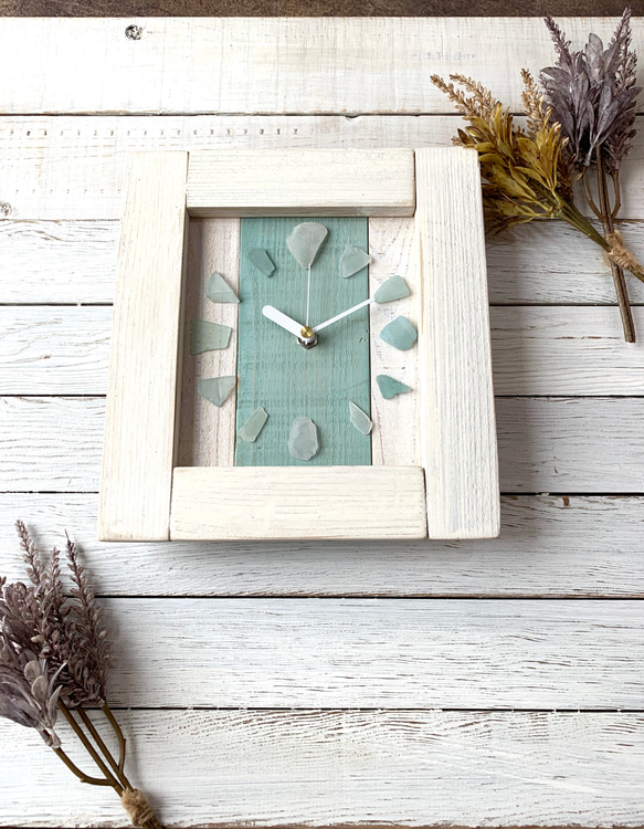 California style Beach glass wall clock 021 4枚目の画像