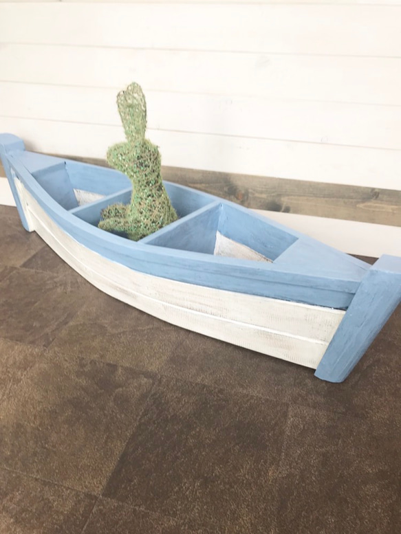 【現品限り】南の島の船のようなシャビー&ダメージ加工のremake shabby boat display rack 2枚目の画像