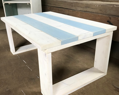 カリフォルニアスタイル シャビーカフェテーブル　チーク×ホワイト カリフォルニアスタイル シャビーカフェテーブルチーク×ホワイト