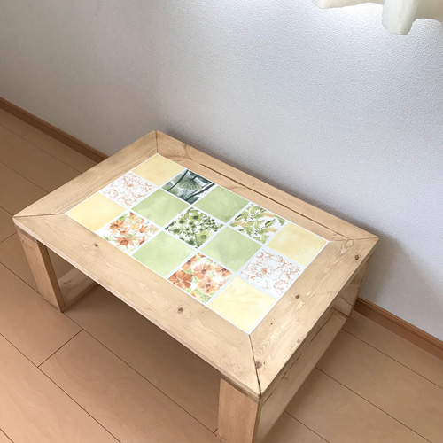 【イタリア製】ボタニカル柄 ローテーブル サイドテーブル 花柄 ACEX公式/ローテーブル イタリア風 デザイン性 グレー 穏やか