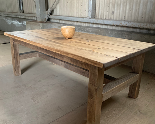 古材廃材を使ったカフェテーブル ローテーブル・リビングテーブル