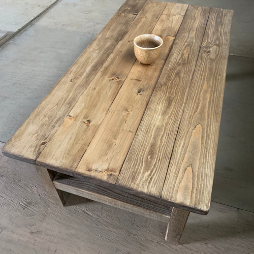 古材廃材を使ったカフェテーブル ローテーブル・リビングテーブル