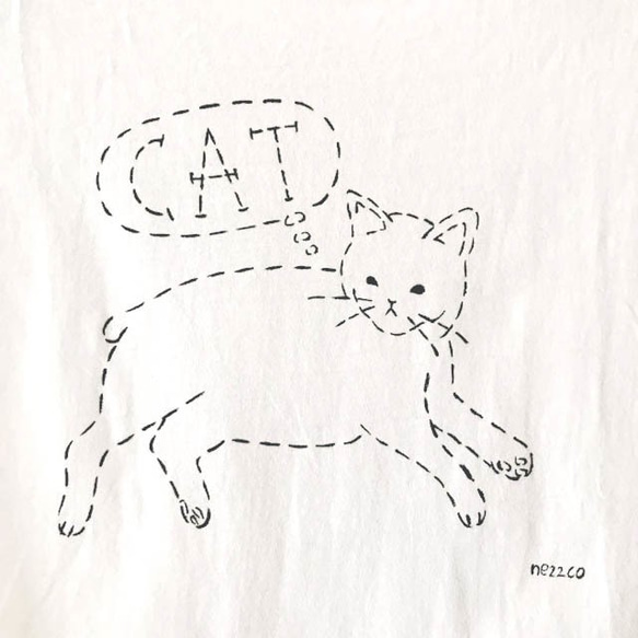 もち（猫）Tシャツ 白　黒　グレー（！！各サイズ在庫数ご確認下さい！！） 6枚目の画像