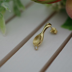 spoon pierced earrings (K14 plating) 1枚目の画像