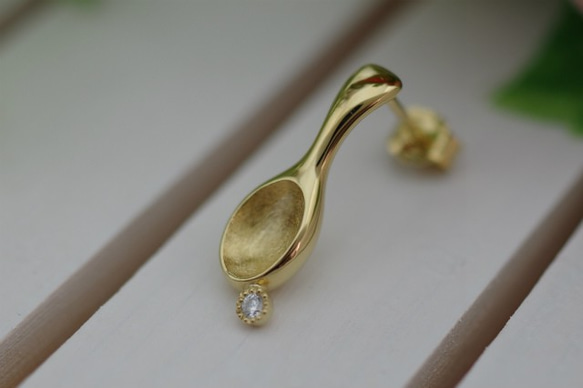 spoon pierced earrings (K14 plating) 4枚目の画像