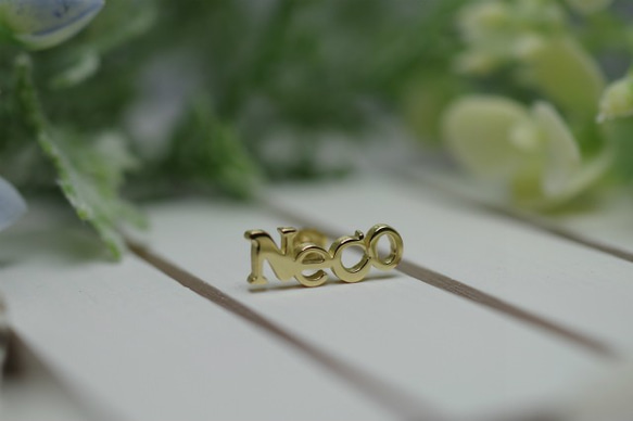 Neco pierced earrings (K14 plating)　-lb4×Necology- 1枚目の画像