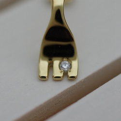 fork pierced earrings (K14 plating) 3枚目の画像