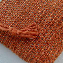 裂き織りのポーチ　「Pampkin」 2枚目の画像