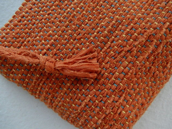 裂き織りのポーチ　「Pampkin」 2枚目の画像