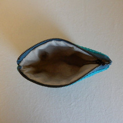 裂き織りのキャンディポーチ　「ターコイズ」 3枚目の画像
