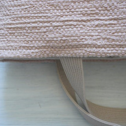 裂き織りのトートバッグＳ　ピンクベージュ 5枚目の画像