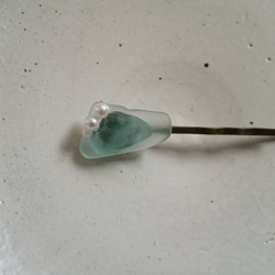 sea glass　ヘアピン light blue×blue 2枚目の画像