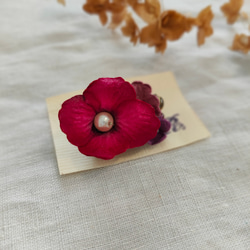 【送料無料✤お値下げ中】paper flower おとめブローチ red.pink.purple 2枚目の画像