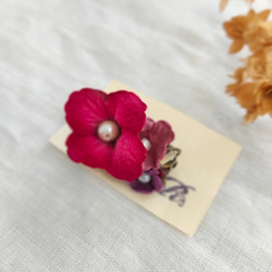 【送料無料✤お値下げ中】paper flower おとめブローチ red.pink.purple 3枚目の画像