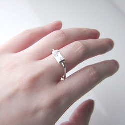 Rectangle Square Sterling Silver Ring/レクタングルシルバーリング 1枚目の画像