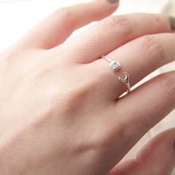 【Starlit night series】Sterling silver ring 3枚目の画像