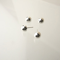 Half round earrings Sterling Silver 1枚目の画像