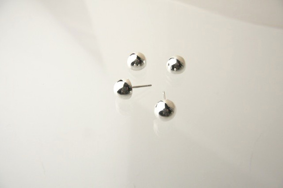 Half round earrings Sterling Silver 1枚目の画像