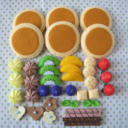 ☆フェルトままごと☆パンケーキセット6枚☆茶・黄☆6☆ おもちゃ