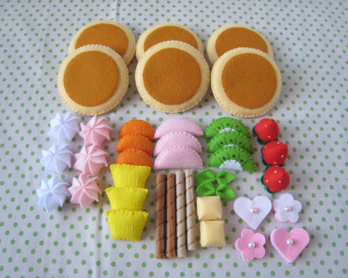 プクフェルトおままごと ままごと パンケーキ ミニプリンセット他 しろ