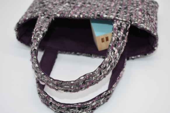 Simplebag　purple&glay　ウールツイード 3枚目の画像