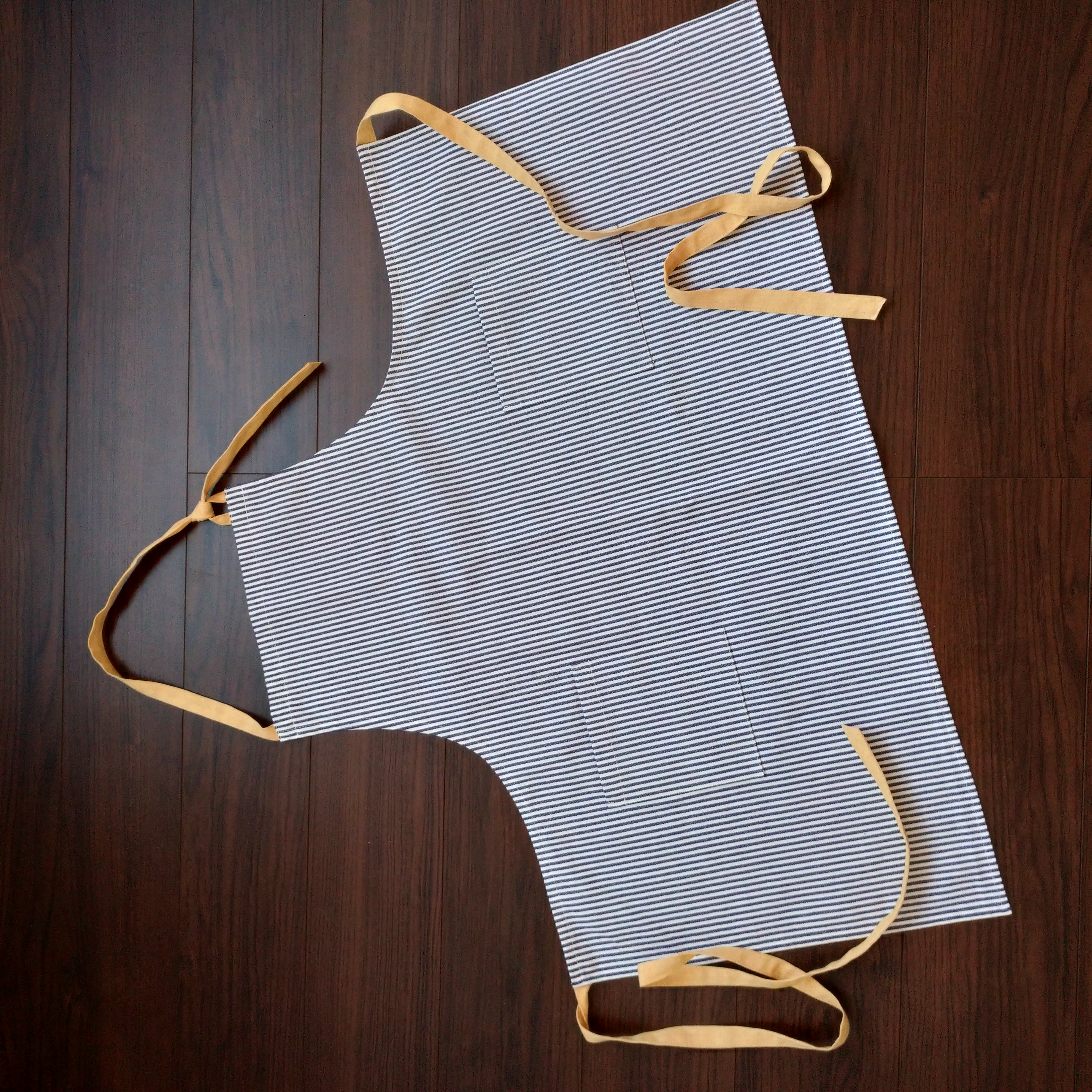 前リボンのエプロン＊ヒッコリー3