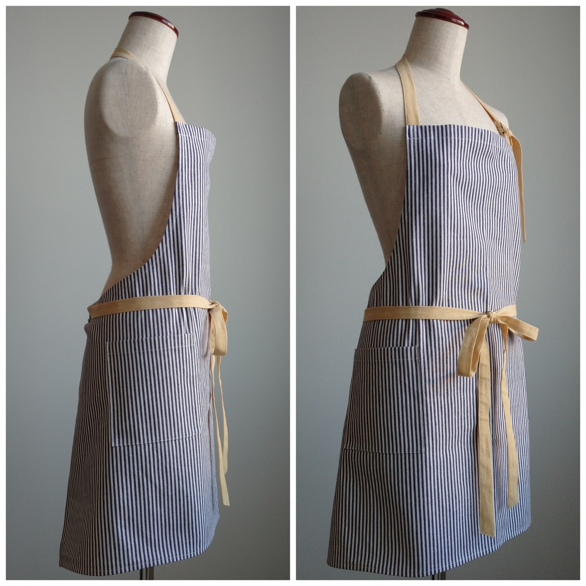 前リボンのエプロン＊ヒッコリー3
