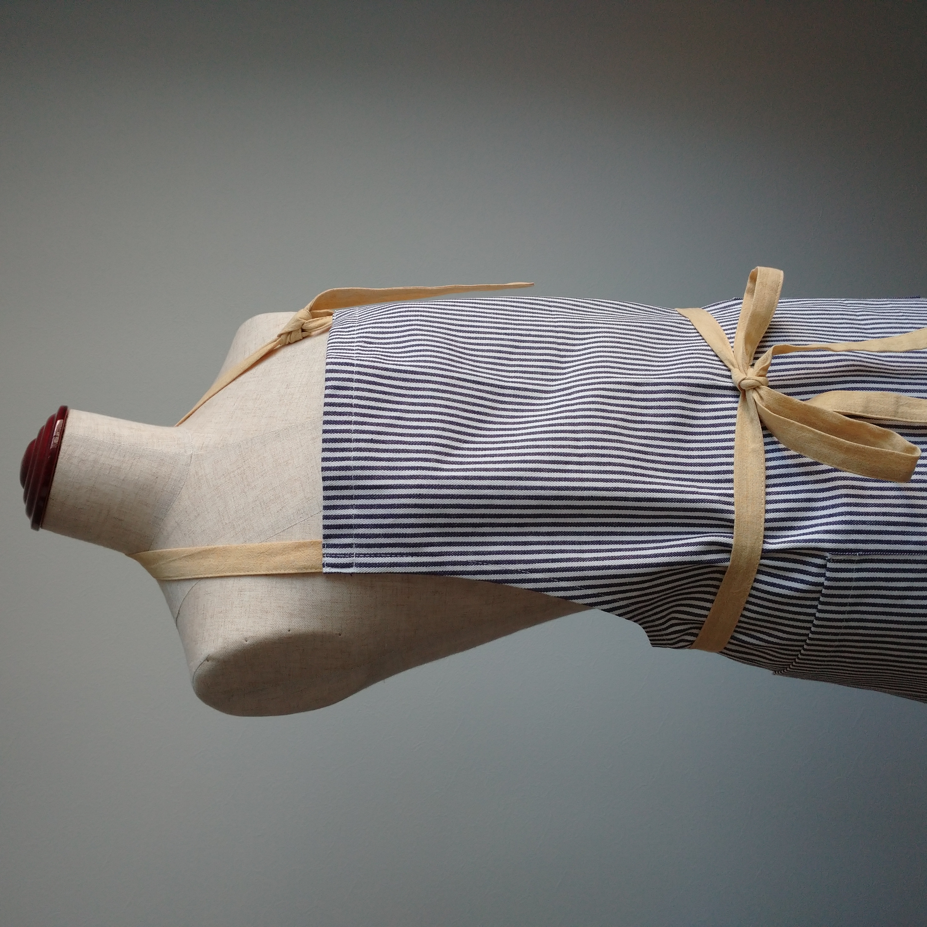 前リボンのエプロン＊ヒッコリー3