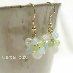 紫陽花のピアス＊blue/green 2枚目の画像