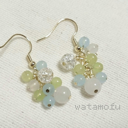 紫陽花のピアス＊blue/green 5枚目の画像