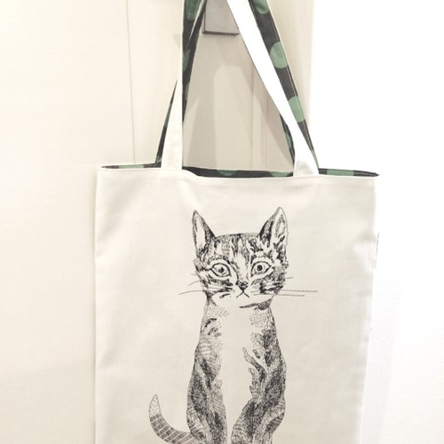 ネコトートバッグ＊ねこがいっぱい猫手提げカバン トートバッグ