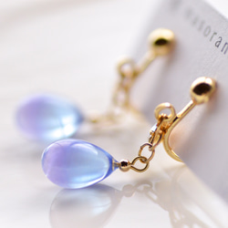 星の光の雫イヤリングorピアス-青×紫- イヤリング・ノンホールピアス