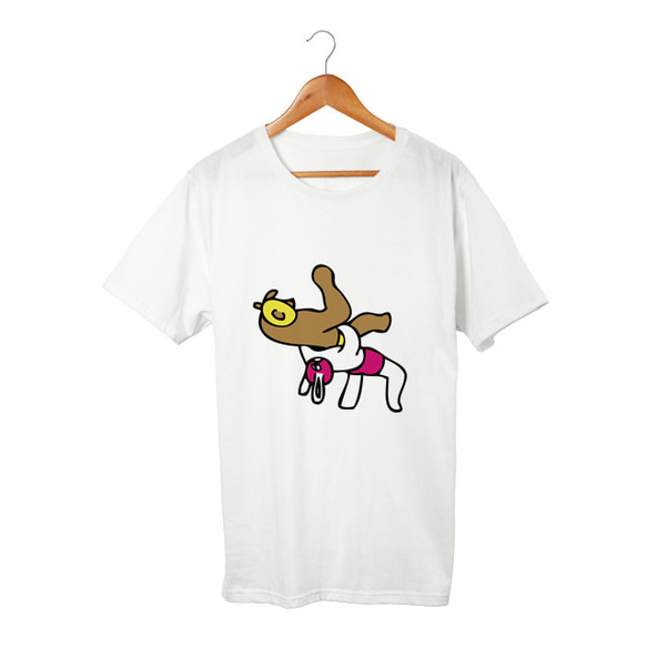 クマレスラー&ウサギレスラー T-shirt(5.6oz) 1枚目の画像