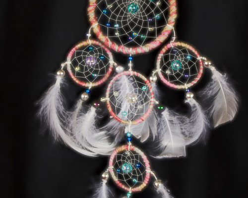 ちょく様  ドリームキャッチャー♡ ドリームキャッチャー＊ピンク＊ホワイト サンキャッチャー ACML 通販