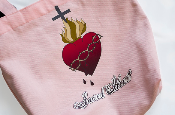 裏地付きトートバッグ＊Sacred Heart 2枚目の画像