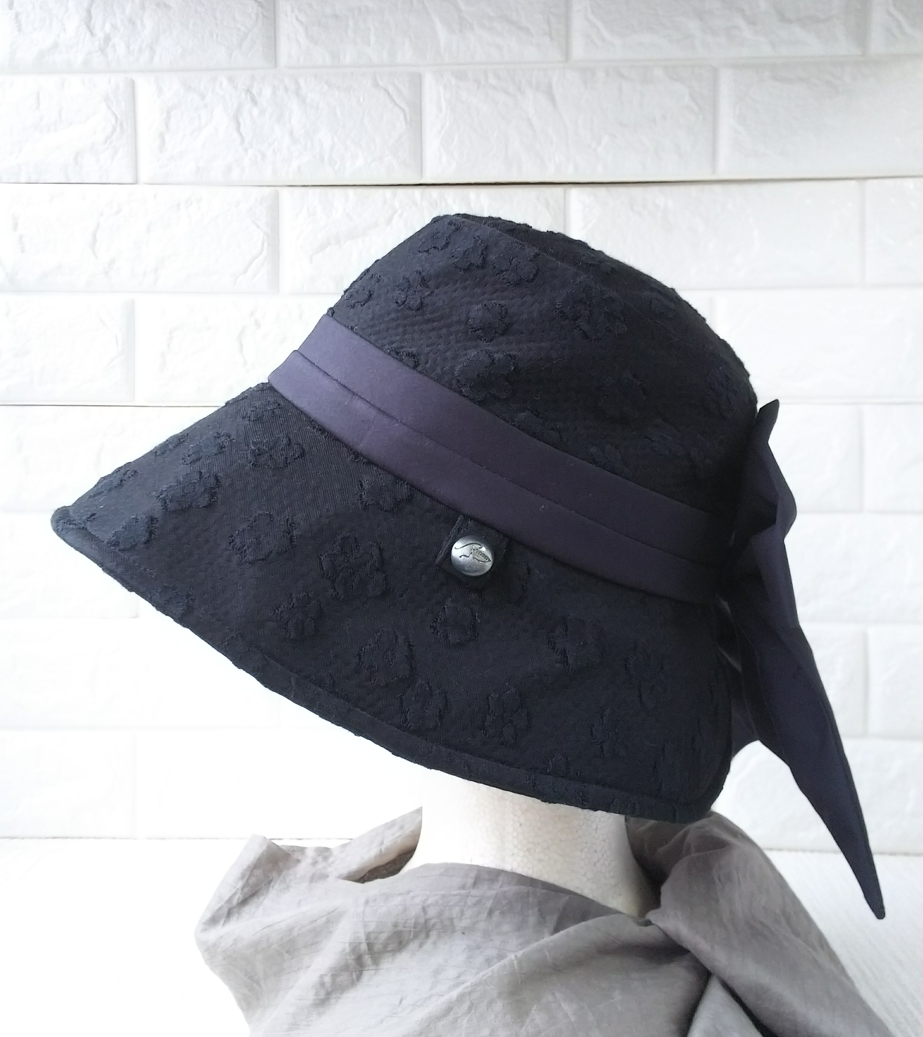 つば広 ＊サハリ＊ バックリボン レディース ハット 帽子