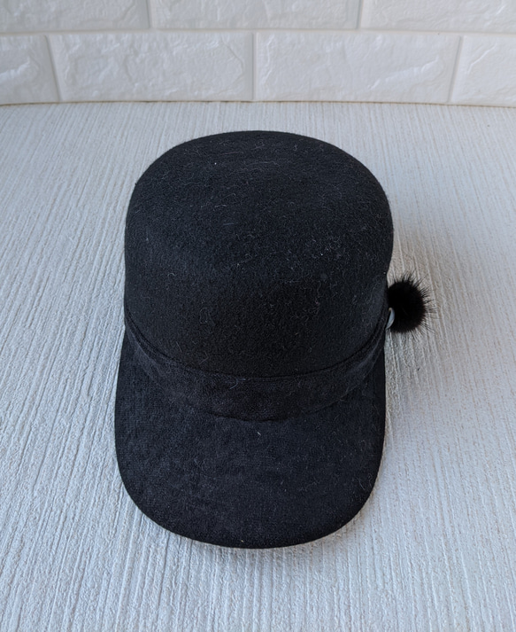 【再販】ウールフェルト　キャップ　レディース　ハット　帽子 4枚目の画像